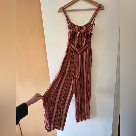 American Eagle Striped Button Tie Jumpsuit - Picture 2 of 7